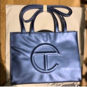Metallic Medium Blue Telfar Bag